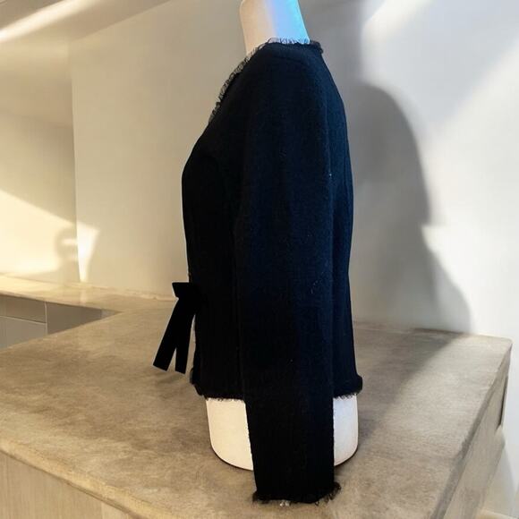 NEW ANTHRO x Kenji Wool Tulle Eyelet Velvet Tie Belted Tailored Jacket Black… - Picture 2 of 16